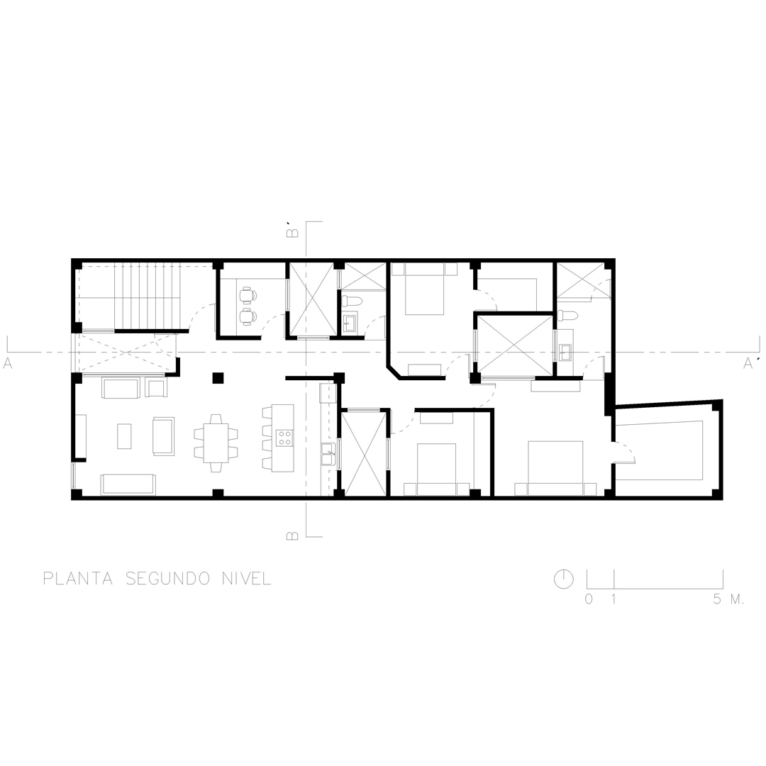Apartamentos Chiantla — Planta arquitectónica — segundo nivel