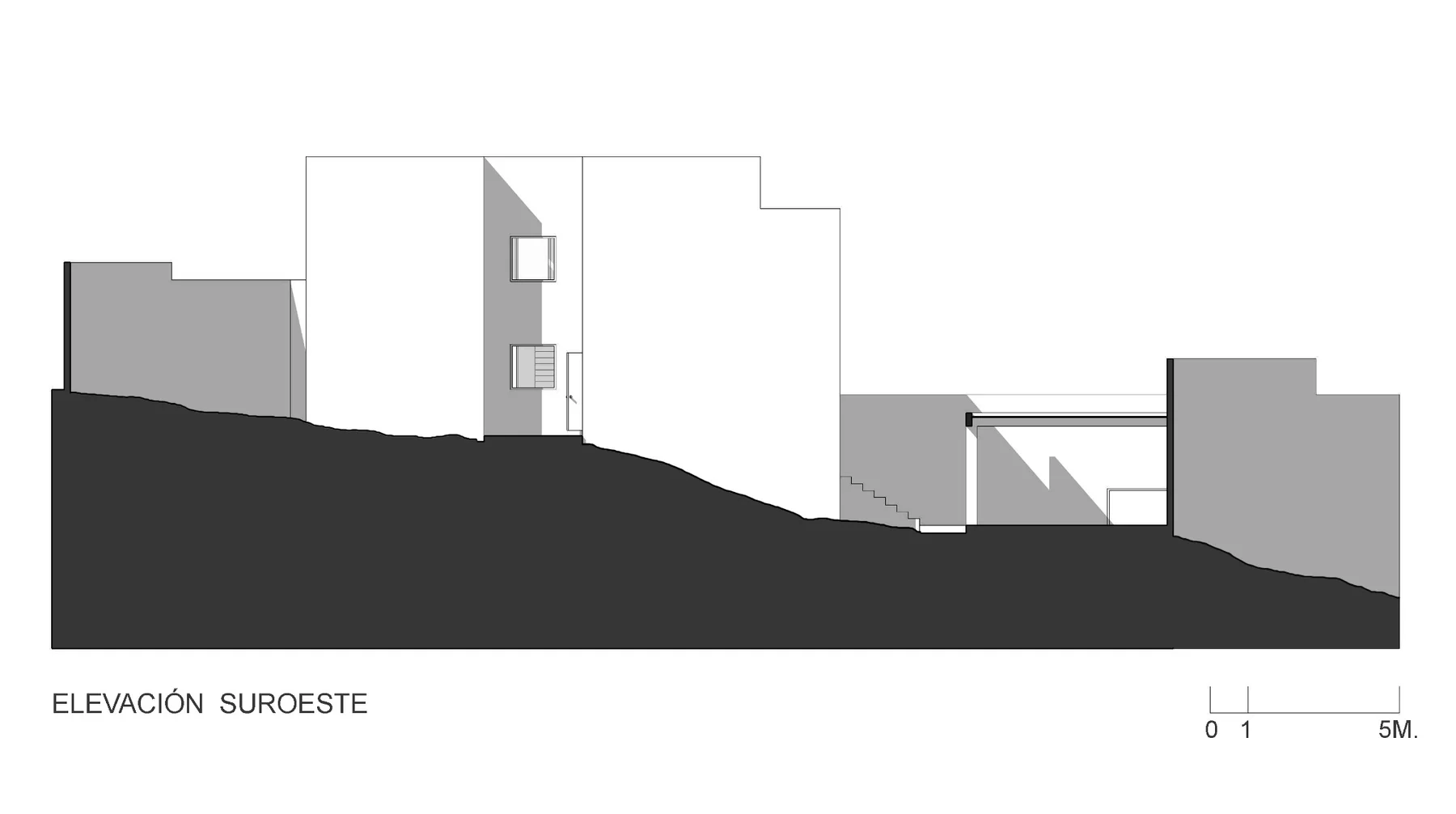 Casa de la Colina — Elevación suroeste