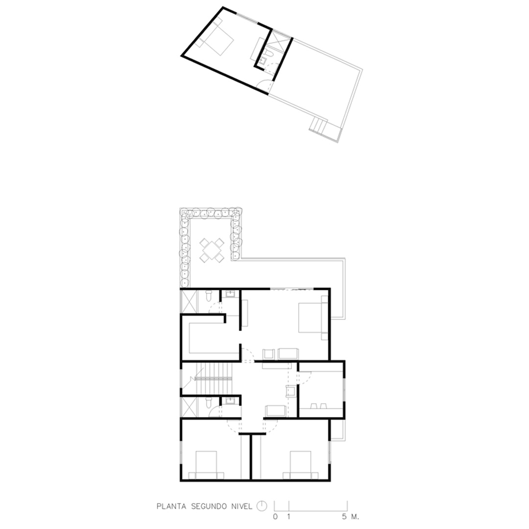 Vivienda Potrero — Planta arquitectónica — segundo nivel